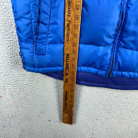 L.L. Bean Vest Puffer Goose Down Mens Large Blue Full Zip Reversible Pockets - Picture 8 of 9